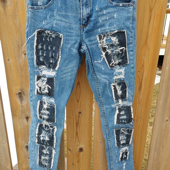 WILD CHEAP MONDAY Patchwork Denim Jeans 29/34 - Picture 6 of 8